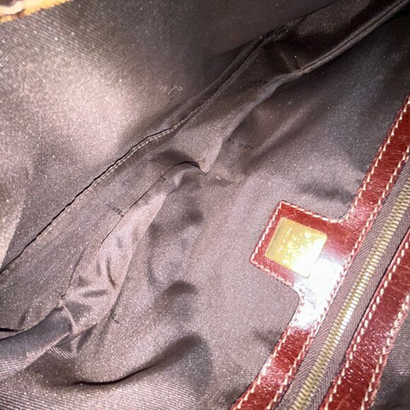 Fendi Zucchino Vinyl Double Flap Accordion Baguette Brown - Picture 15 of 15